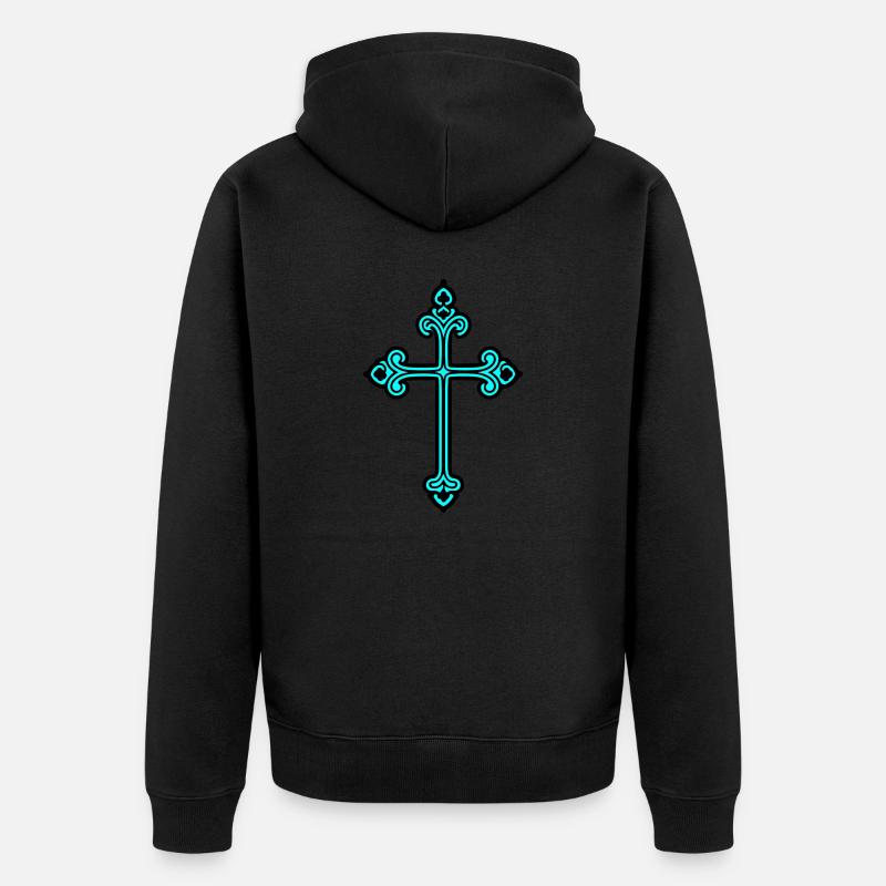 Croix Signe Foi - Veste à capuche bio Premium Unisexe - noir
