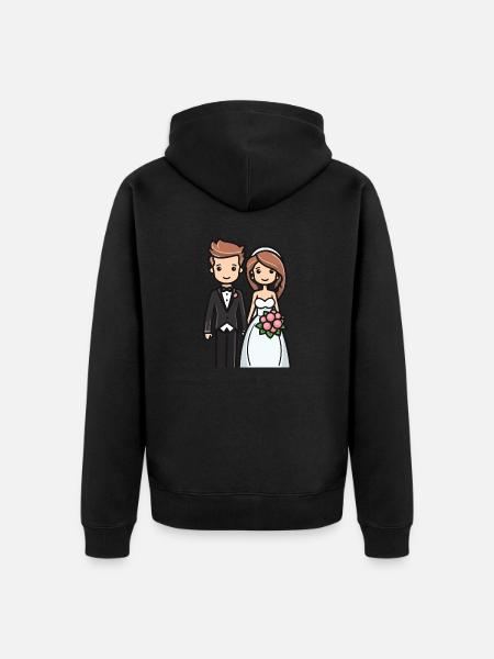 Bride Groom Newlyweds Wedding - Unisex Premium Organic Zip Hoodie - black