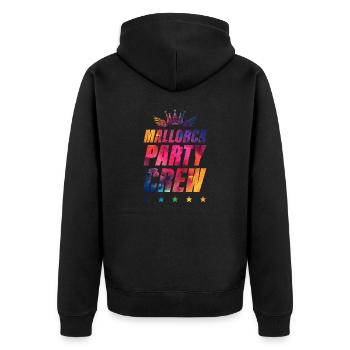 Mallorca Party Crew - Unisex Premium Bio Zip Hoodie - Schwarz - Hinten - Nico (187cm)