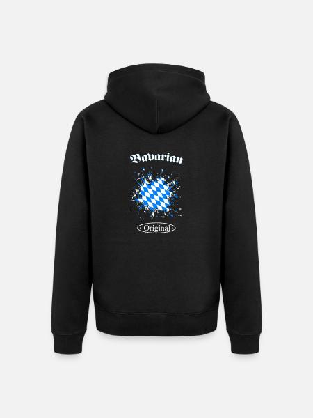 Bayern - Bavaria - Unisex Premium Bio Zip Hoodie - Schwarz