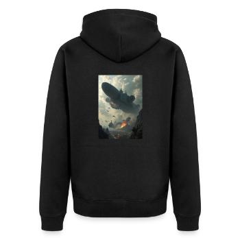 Flotte aérienne - Veste à capuche bio Premium Unisexe - noir - Dos - Nico (187cm)