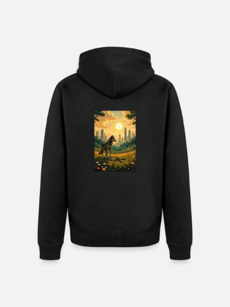 The image of the wolf - Unisex Premium Organic Zip Hoodie - black