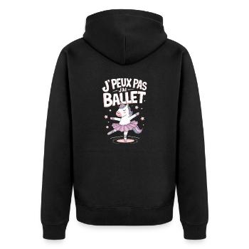 J'peux pas j'ai ballet - Veste à capuche bio Premium Unisexe - noir - Dos - Nico (187cm)