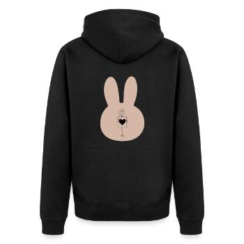 Lapin Lapin Dessin animé Petit Animal Mignon - Veste à capuche bio Premium Unisexe - noir - Dos - Nico (187cm)
