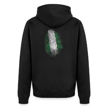 Nigeria Flag DNA Fingerprint Gift - Unisex Premium Organic Zip Hoodie - black - Back - Nico (187cm)