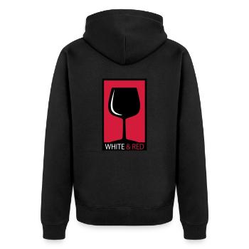 Weinglas - Unisex Premium Bio Zip Hoodie - Schwarz - Hinten - Nico (187cm)