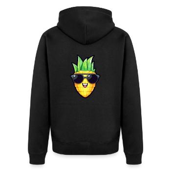 Maïs frais avec lunettes de soleil - Légumes originaux - Veste à capuche bio Premium Unisexe - noir - Dos - Nico (187cm)