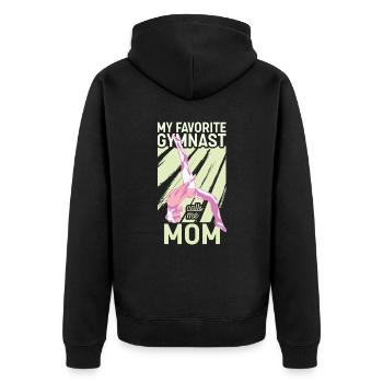 My favorite gymnast calls me Mama Gymnastics - Unisex Premium Organic Zip Hoodie - black - Back - Nico (187cm)