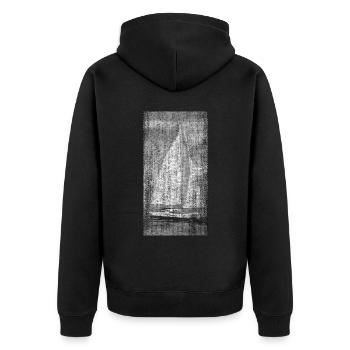 Catamaran Catamaran Sailor Wind Waves - Unisex Premium Organic Zip Hoodie - black - Back - Nico (187cm)