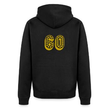 60. 60 ANS. 60e ANNIVERSAIRE. ANNIVERSAIRE 60 ANS. - Veste à capuche bio Premium Unisexe - noir - Dos - Nico (187cm)