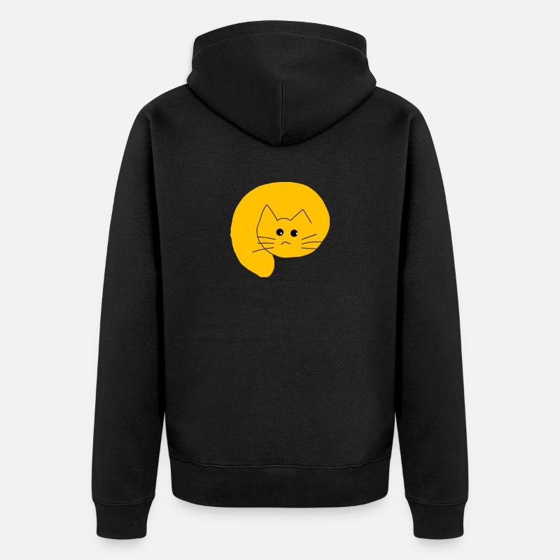Chat jaune - Veste à capuche bio Premium Unisexe - noir