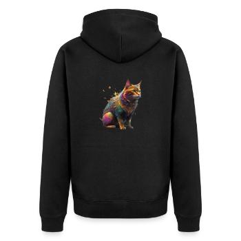 Amour du chat - Veste à capuche bio Premium Unisexe - noir - Dos - Nico (187cm)