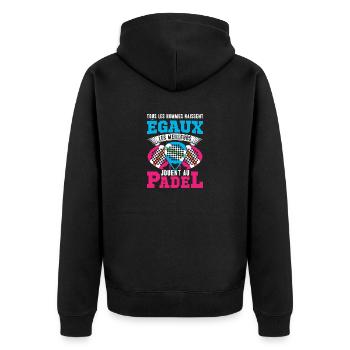 Les meilleurs jouent au padel | logo & dessin - Veste à capuche bio Premium Unisexe - noir - Dos - Nico (187cm)