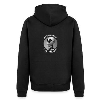 En Techno, nous avons confiance - Veste à capuche bio Premium Unisexe - noir - Dos - Nico (187cm)