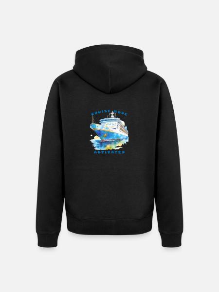 Cruise mode activated - Cruising Vacation - Unisex Premium Organic Zip Hoodie - black
