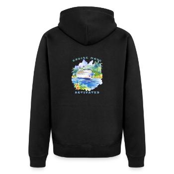 Cruise mode activated - Cruising Vacation - Unisex Premium Organic Zip Hoodie - black - Back - Nico (187cm)