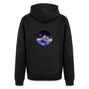 Cruise mode activated - Cruising Vacation - Unisex Premium Organic Zip Hoodie - black - Back - Nico (187cm)