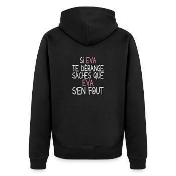 Drôle Cadeau Humoristique pour Prénom Eva - Veste à capuche bio Premium Unisexe - noir - Dos - Nico (187cm)