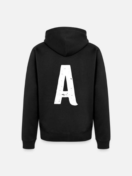 Une lettre - Veste à capuche bio Premium Unisexe - noir