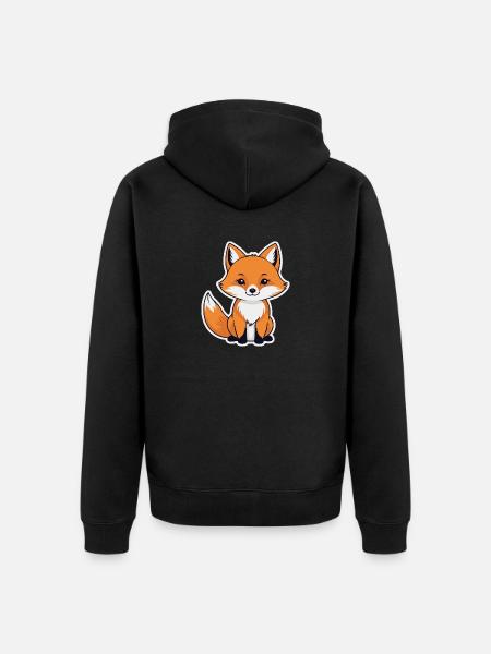 Fuchs Illustration - Unisex Premium Bio Zip Hoodie - Schwarz