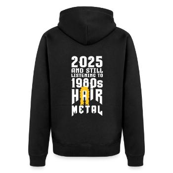 Hair Metal - Unisex Premium Organic Zip Hoodie - black - Back - Nico (187cm)