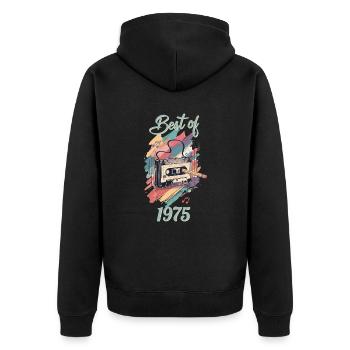 Le meilleur des cassettes de musique vintage de 1975 pour le 50e anniversaire - Veste à capuche bio Premium Unisexe - noir - Dos - Nico (187cm)