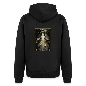 Ancient Night - Unisex Premium Organic Zip Hoodie - black - Back - Nico (187cm)