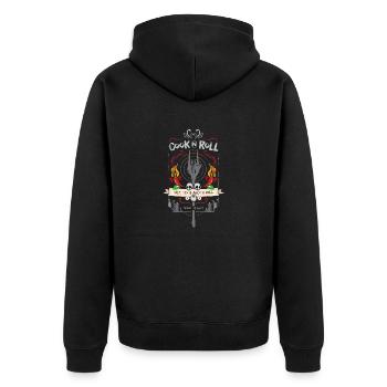 cook ´n roll - Unisex Premium Bio Zip Hoodie - Schwarz - Hinten - Nico (187cm)