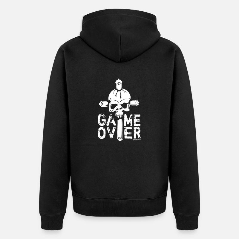Game Over - Unisex Premium Bio Zip Hoodie - Schwarz