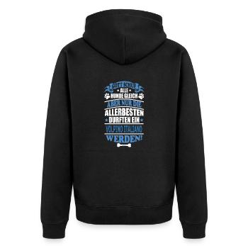 VOLPINO ITALIANO - Unisex Premium Bio Zip Hoodie - Schwarz - Hinten - Nico (187cm)