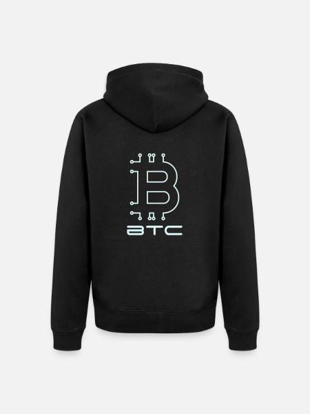 Bitcoin Digital - Unisex Premium Bio Zip Hoodie - Schwarz