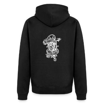 theodolite 3 W - Unisex Premium Organic Zip Hoodie - black - Back - Nico (187cm)