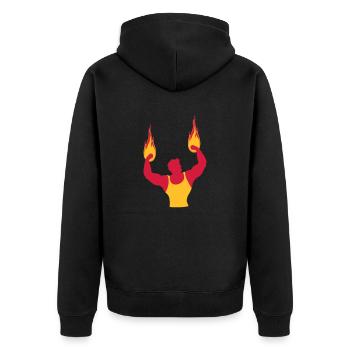 fitness sport muscles bodybuilder hero magical sup - Unisex Premium Organic Zip Hoodie - black - Back - Nico (187cm)