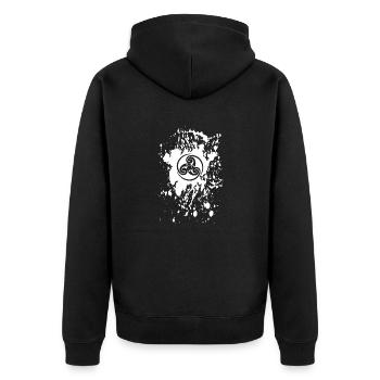 bretagne - breizh triskel 16 - Veste à capuche bio Premium Unisexe - noir - Dos - Nico (187cm)