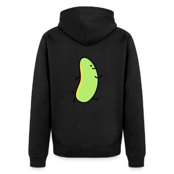 Lustige Bohne - Unisex Premium Bio Zip Hoodie - Schwarz - Hinten - Nico (187cm)