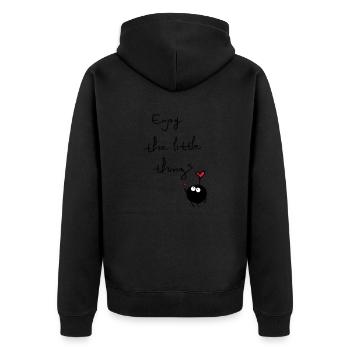 profiter des petites choses - Veste à capuche bio Premium Unisexe - noir - Dos - Nico (187cm)