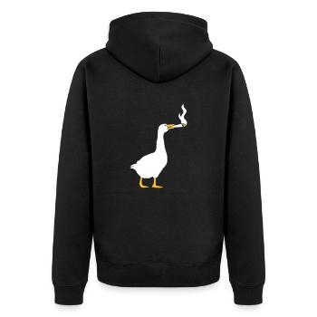 Joint Weed Goose - Unisex Premium Organic Zip Hoodie - black - Back - Nico (187cm)
