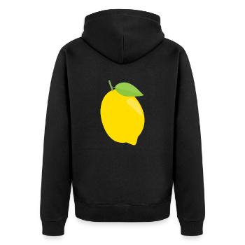 lemon - Unisex Premium Organic Zip Hoodie - black - Back - Nico (187cm)
