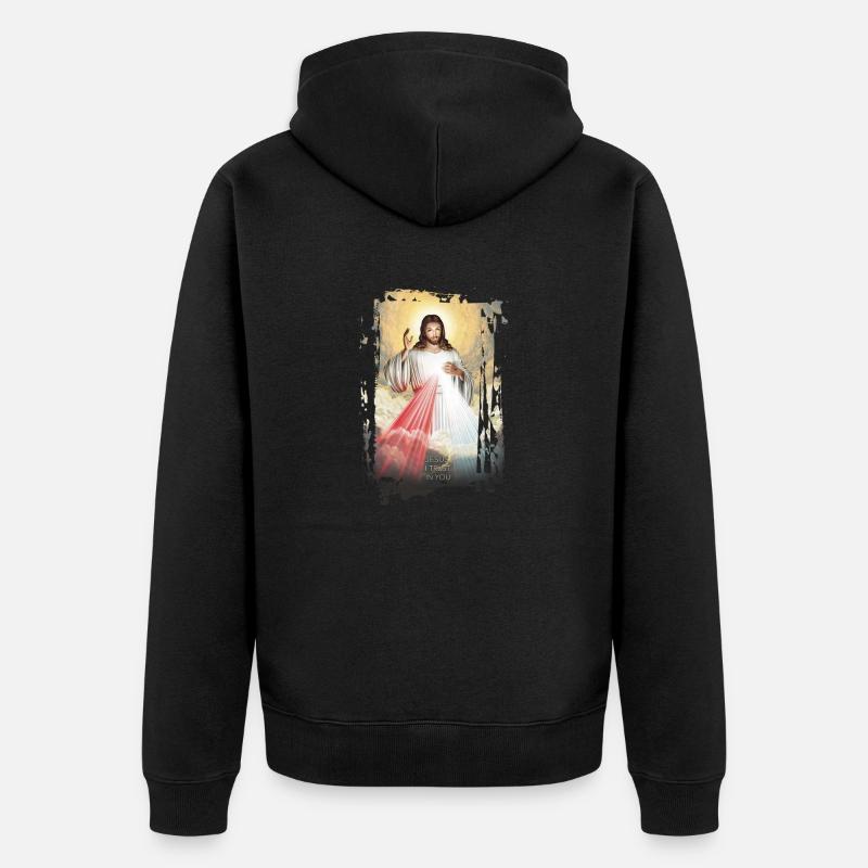 Jésus - Veste à capuche bio Premium Unisexe - noir
