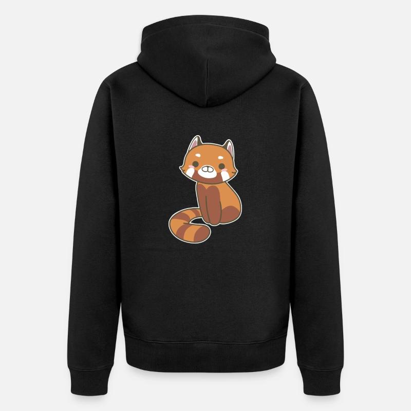 Panda rouge - Veste à capuche bio Premium Unisexe - noir