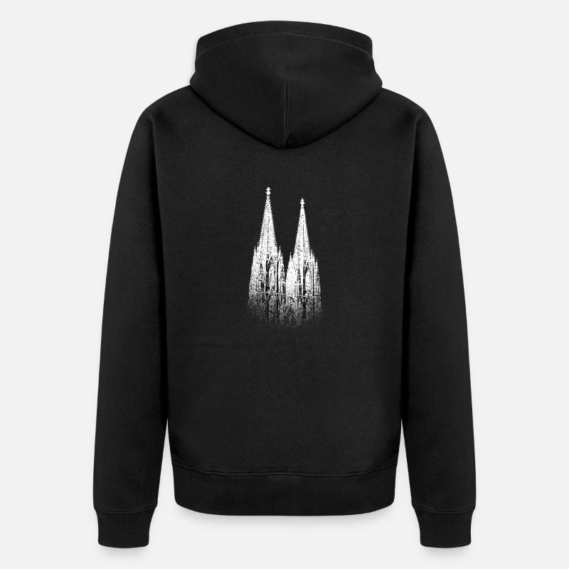 Kölner Dom Köln Skyline - Veste à capuche bio Premium Unisexe - noir