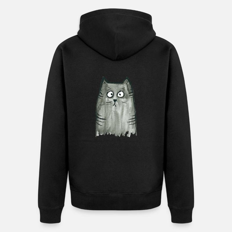 Chat gris teinté - Veste à capuche bio Premium Unisexe - noir