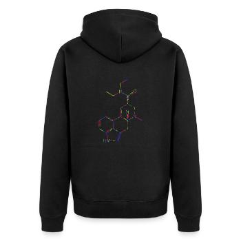 LSD Molecule Lysergic Acid Diethylamide Structural Formula - Unisex Premium Organic Zip Hoodie - black - Back - Nico (187cm)