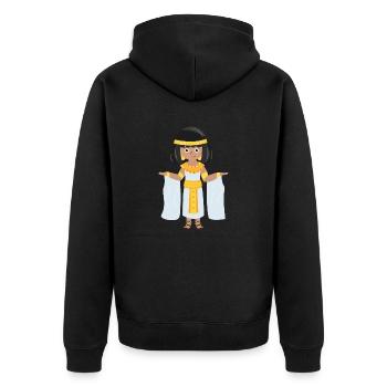 Kleopatra - Unisex Premium Bio Zip Hoodie - Schwarz - Hinten - Nico (187cm)