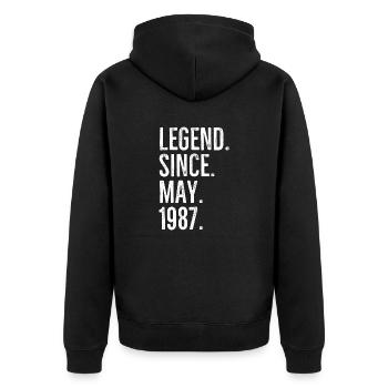 Légende depuis mai 1987 - Veste à capuche bio Premium Unisexe - noir - Dos - Nico (187cm)