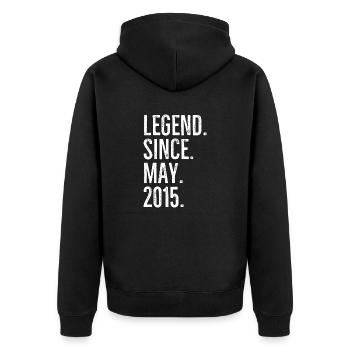 Légende depuis mai 2015 - Veste à capuche bio Premium Unisexe - noir - Dos - Nico (187cm)