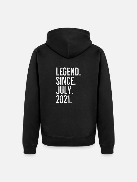 Legend Since July 2021 - Unisex Premium Organic Zip Hoodie - black