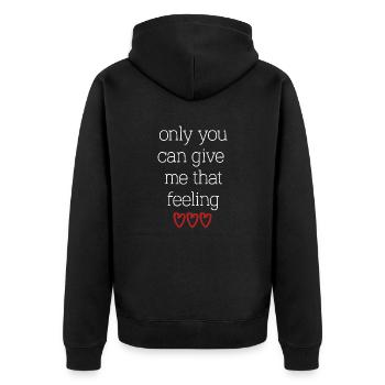 love love Saint-Valentin en amour Dicton anglais - Veste à capuche bio Premium Unisexe - noir - Dos - Nico (187cm)