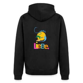 Sommer Liebe - Unisex Premium Bio Zip Hoodie - Schwarz - Hinten - Nico (187cm)