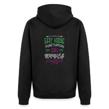 coffeecups blogging christmas article drive funny - Unisex Premium Organic Zip Hoodie - black - Back - Nico (187cm)